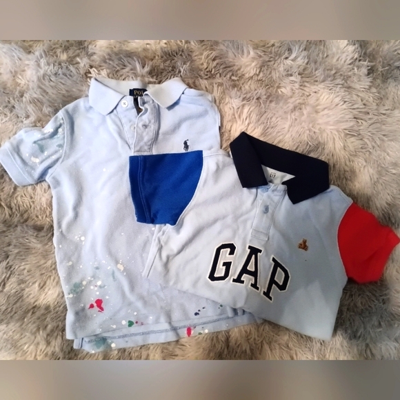 EUC 2 collar shirts. 1 Ralph Lauren, 1 Gap multicolor sleeve size 4T. - Picture 1 of 1